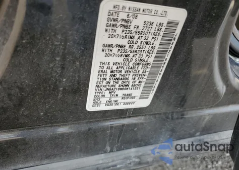2009 Nissan Murano S z USA, uszkodzony, nr VIN JN8AZ18W69W141551
